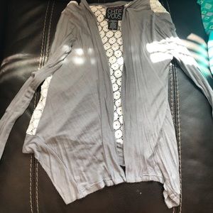 Grey and white cardigan